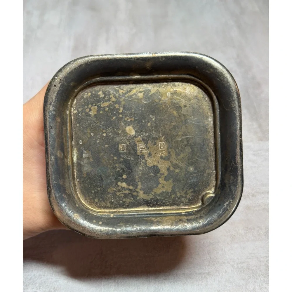 Vintage Jack Daniel's Old No. 7 Silver Plate Match Holder Made in England Caddy